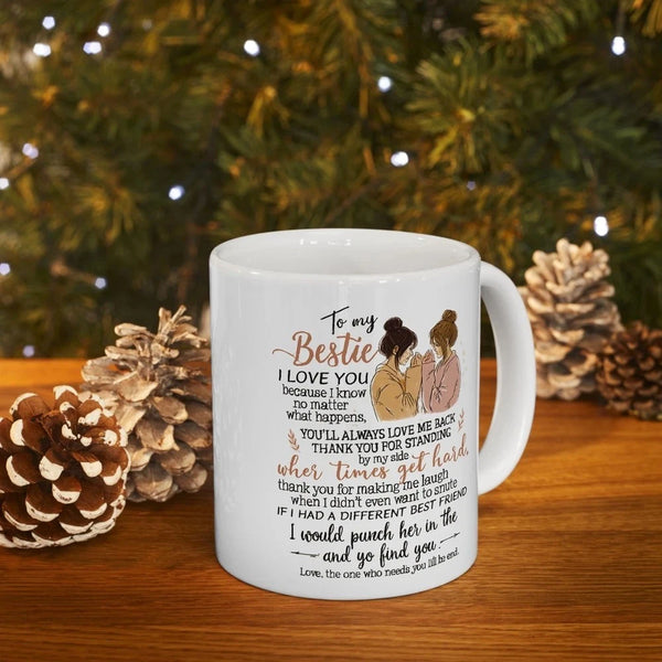 Bestie Coffee Mug 11oz – Best Friend Gift for Women, Funny Friendship Cup