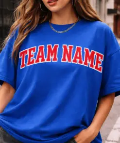 Custom Team Name Shirt, Comfort Colors Personalized Sports Tee, Game Day Football Baseball Volleyball Shirt, College Spirit Apparel, Unisex Varsity Tee