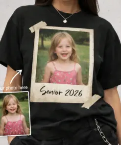 Custom Photo Senior 2026 Shirt, Back to School Vintage Photo Tee, Class of 2026 Graduation Shirt, Personalized Senior Year Picture Shirt