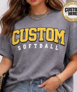 Comfort Colors Personalized Softball Team Shirt, Custom Sports Tee, Softball Mom Gameday Apparel, Custom School Spirit Softball Shirt