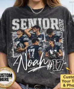 Vintage 90s Bootleg Senior Football Mom Shirt, Retro Style Football Player Photo Tee, Aesthetic Senior Year Football Mama Shirt