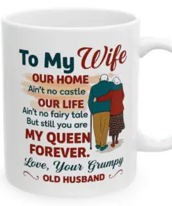 Romantic Husband to Wife Mug – Anniversary Gift for Wife – Cute Old Couple Coffee Mug