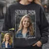 4153367d-207e-4562-bbe0-8f016f41bde0 Custom Photo Senior 2026 Graduation Shirt for High School Seniors