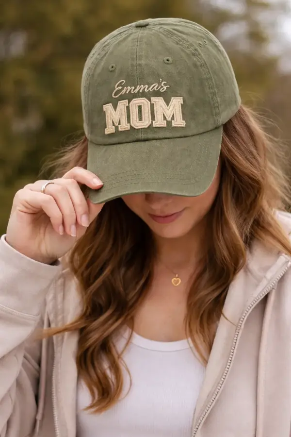 Personalized Mom & Dad Hat Set – Custom Embroidered Parents Caps