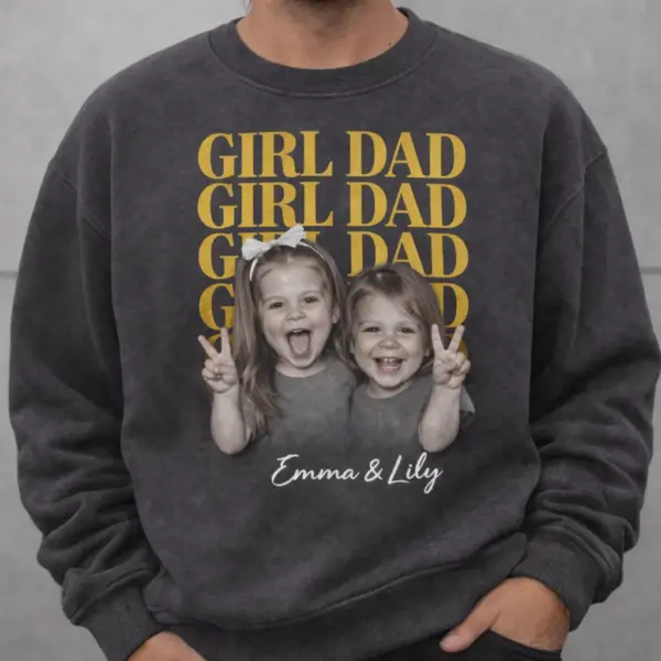 5fc53ced-98f3-487e-b5f0-5861d4691eb4 Custom Girl Dad & Mom Photo Shirt – Vintage Retro Family Tee