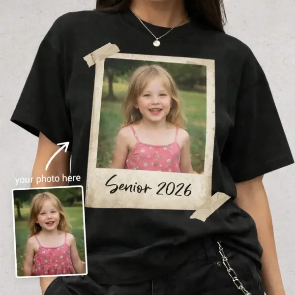 94b666e4-7e9a-4b63-b2bb-f9c8fd899640 Custom Photo Senior 2026 Shirt – Personalized Back to School Tee