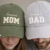 Personalized Mom & Dad Hat Set – Custom Embroidered Parents Caps