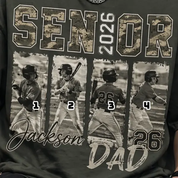 mockup (1) (2) Personalized Senior Mom & Dad 2026 Shirt – Vintage Football Photo Tee