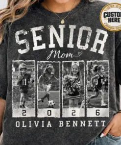 Comfort Color Personalized 2026 Senior Bootleg Football Shirt, Custom Football Mom Shirt with Name & Jersey Number, Football Player Shirt