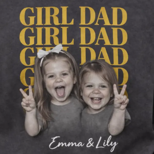 mockup (1) Custom Girl Dad & Mom Photo Shirt – Vintage Retro Family Tee